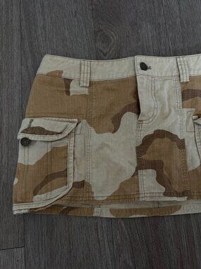 Tan Camo Mini Skirt
